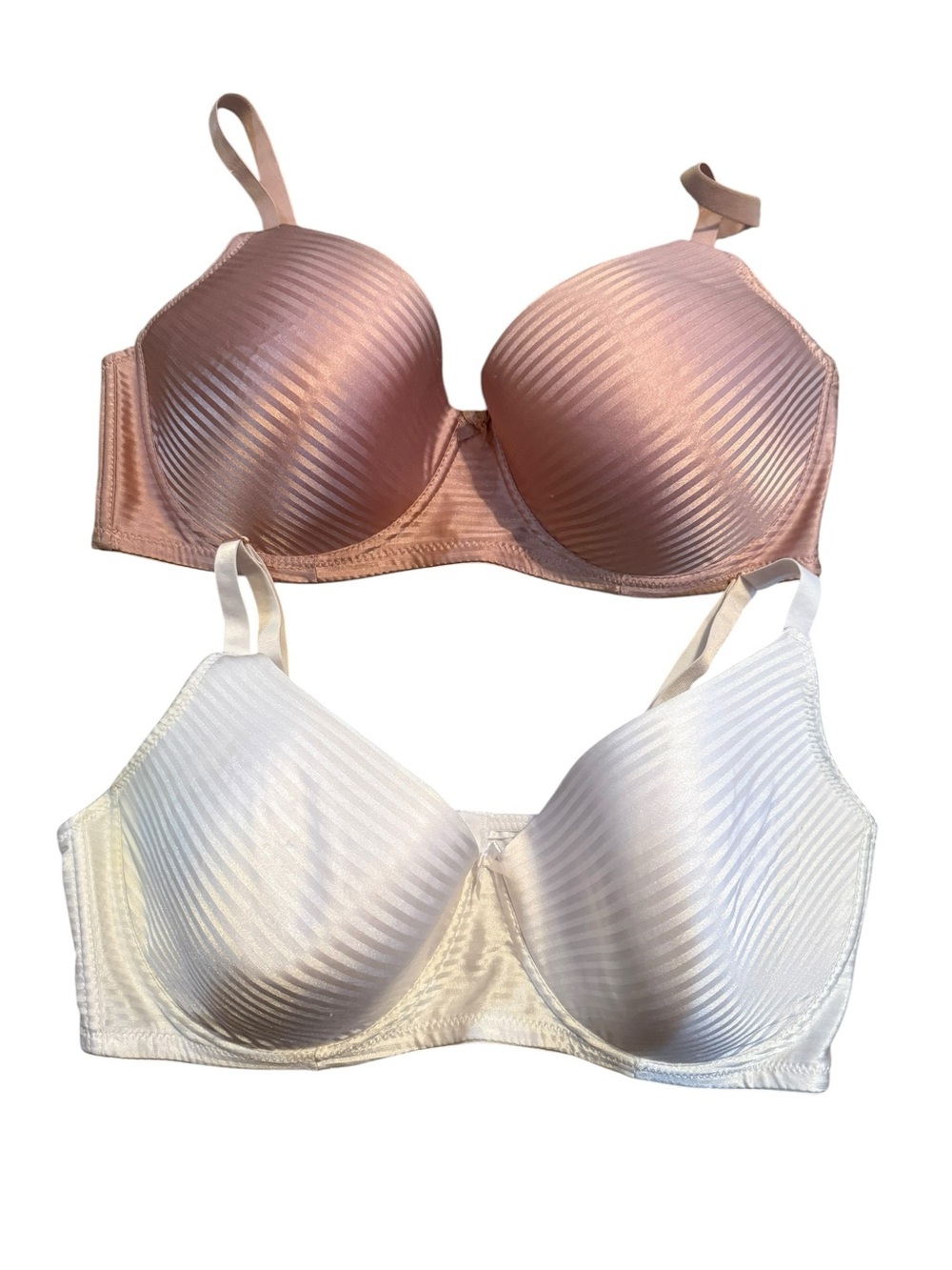 2 Women’s Body Enhance shimmer striped underwire bras size 42D